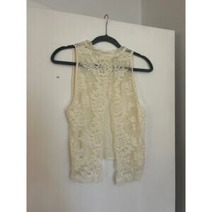 Free People Split Back Lace Top